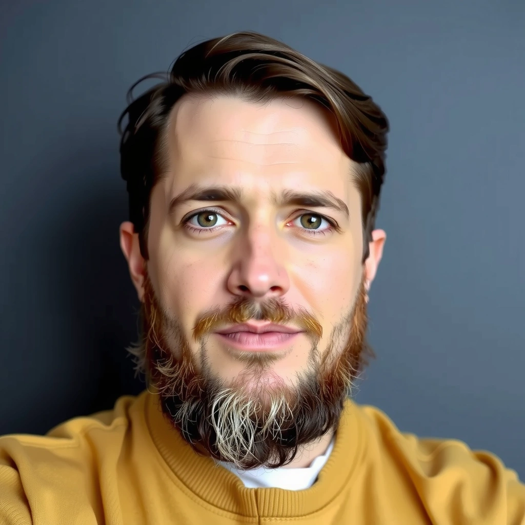 Portrait of a thoughtful man, co-founder of Natural Wellness UK, with a focused and determined expression.